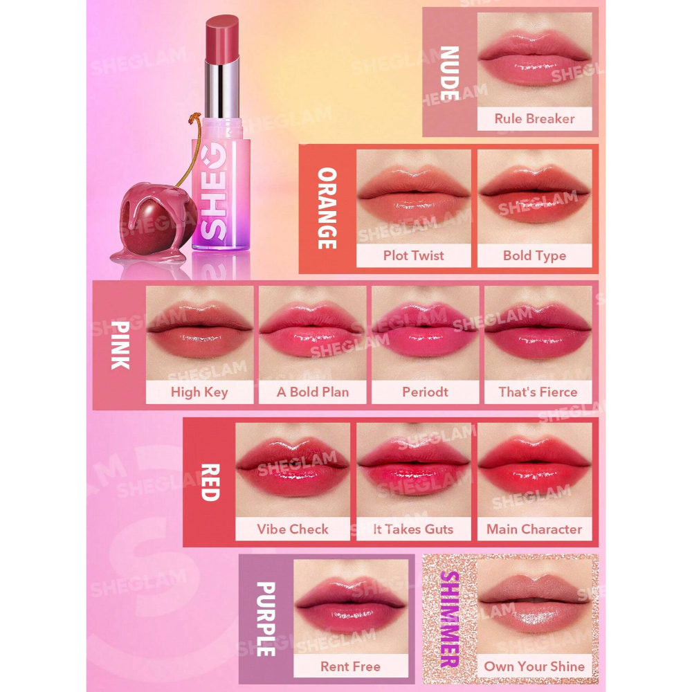 SHEGLAM Mirror Kiss High-Shine Lipstick