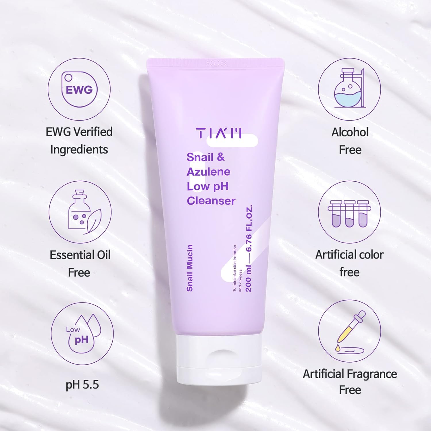 TIAM Snail & Azulene Low pH Cleanser