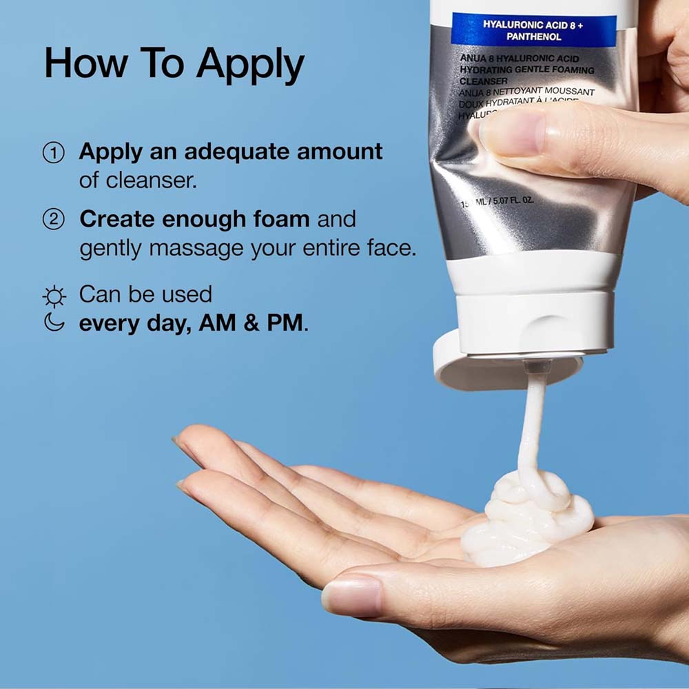 Anua 8 Hyaluronic Acid Hydrating Gentle Foaming Cleanser