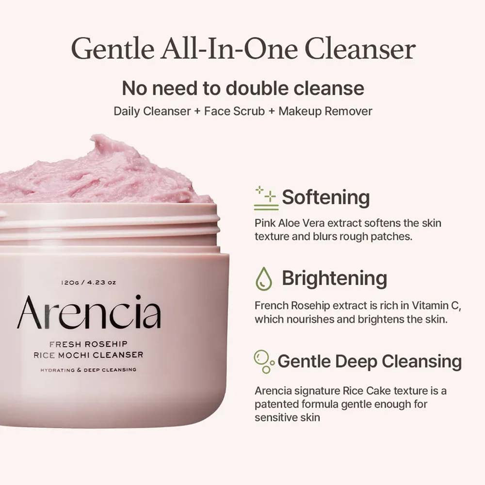 Arencia Fresh Rosehip Rice Mochi Cleanser