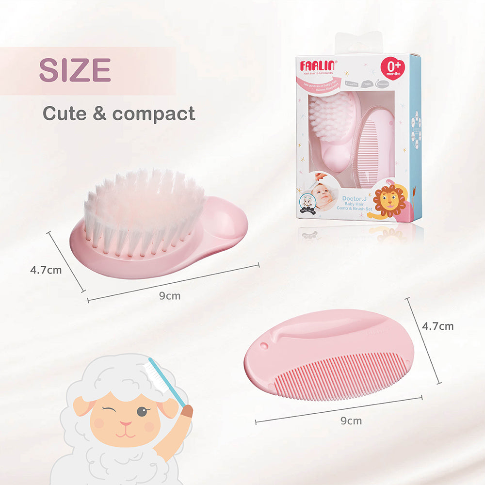 Farlin Baby Hair Comb & Brush Set