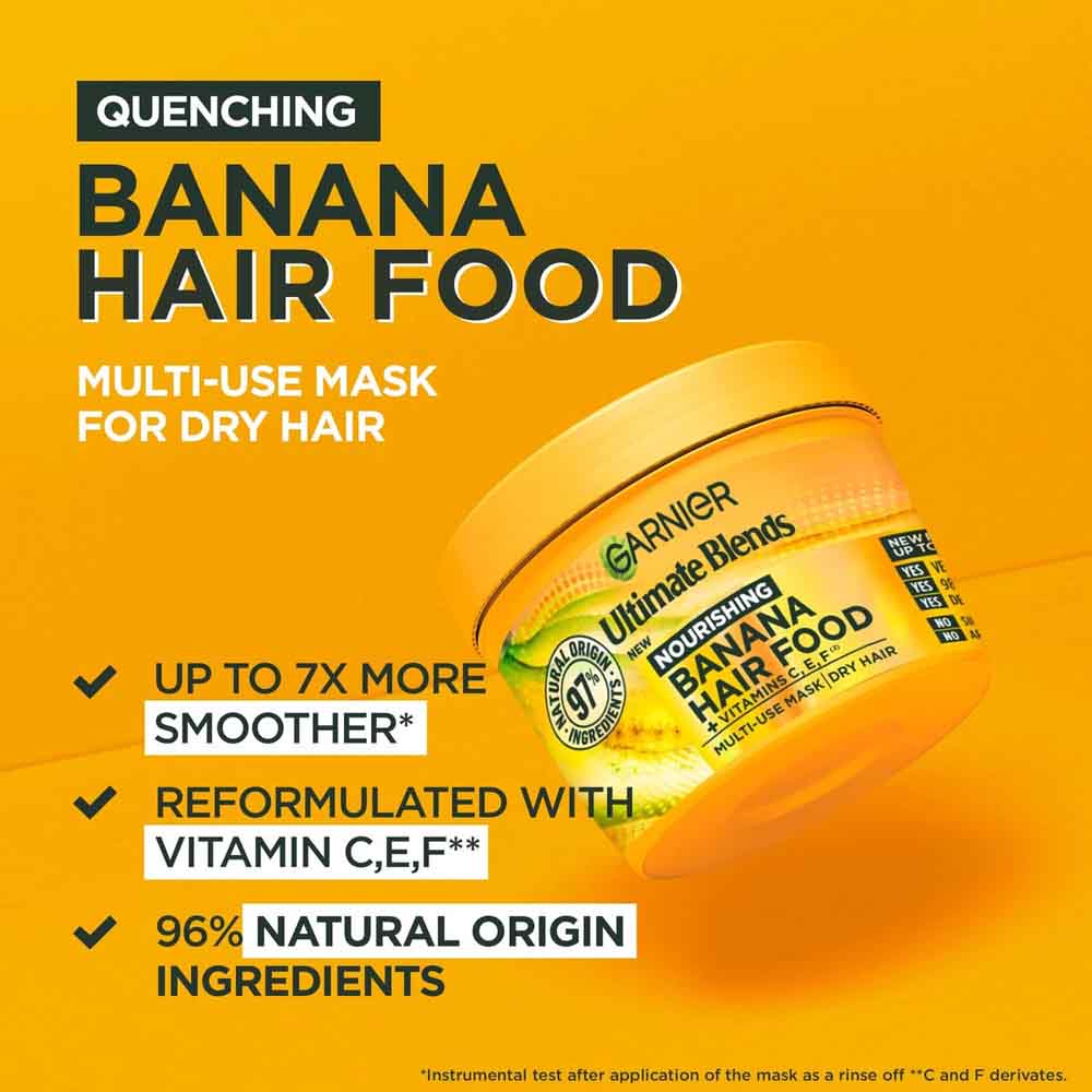 Garnier Ultimate Blends Hair Food Banana 3-In-1 Dry Hair Mask Treatment