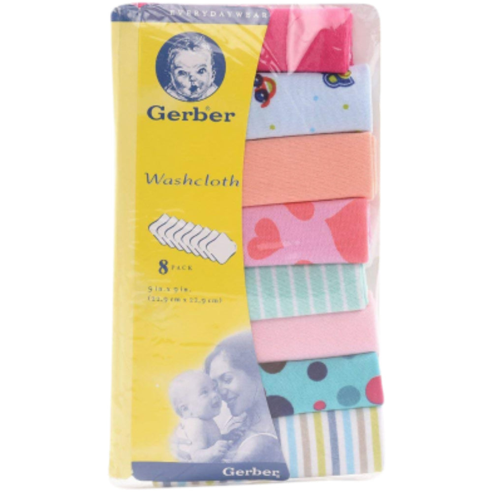 Gerber Wash Cloth Pack of 8 Multi Color