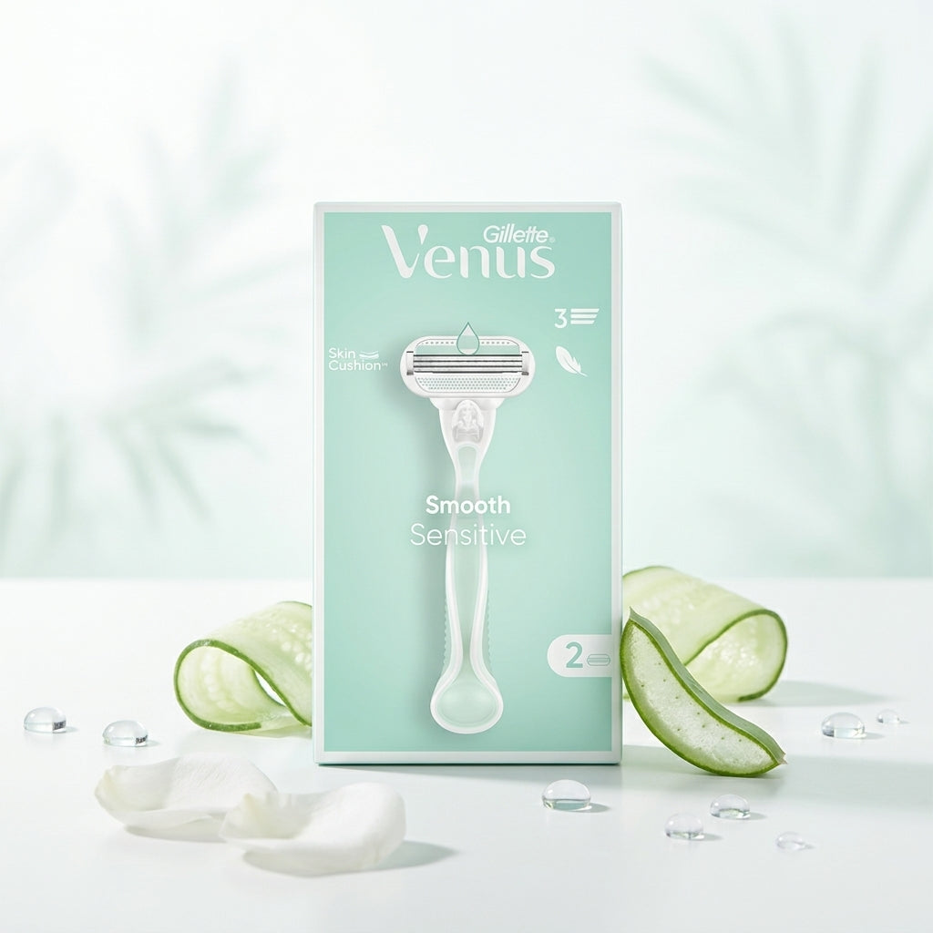 Gillette Venus Smooth Sensitive Women's Razor with 2 Razor Blades