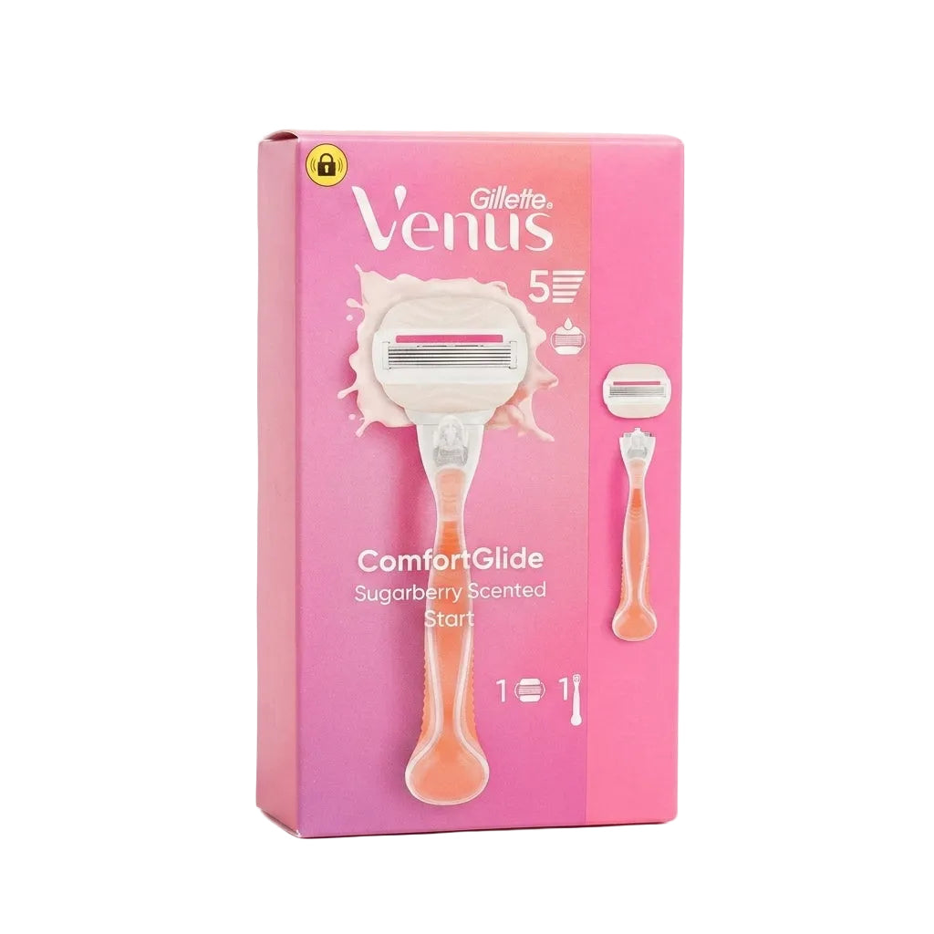 Gillette Venus women's razor with packaging on a white background