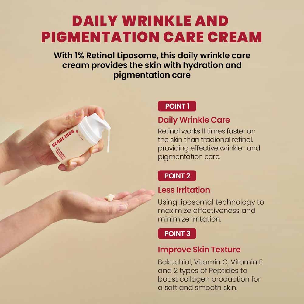 K-SECRET SEOUL 1988 Cream : Retinal Liposome 1% + Fermented Rice