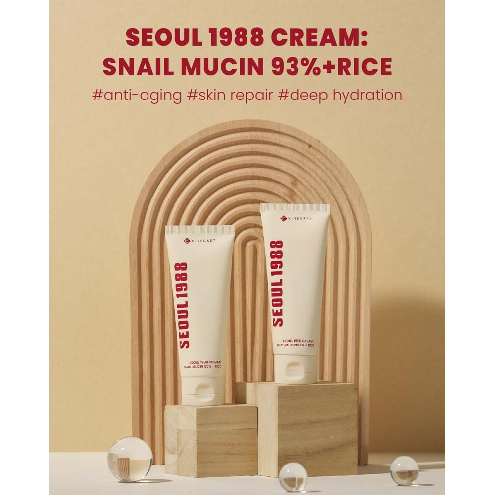 K-SECRET SEOUL 1988 Cream : Snail Mucin 93+Rice 100ml