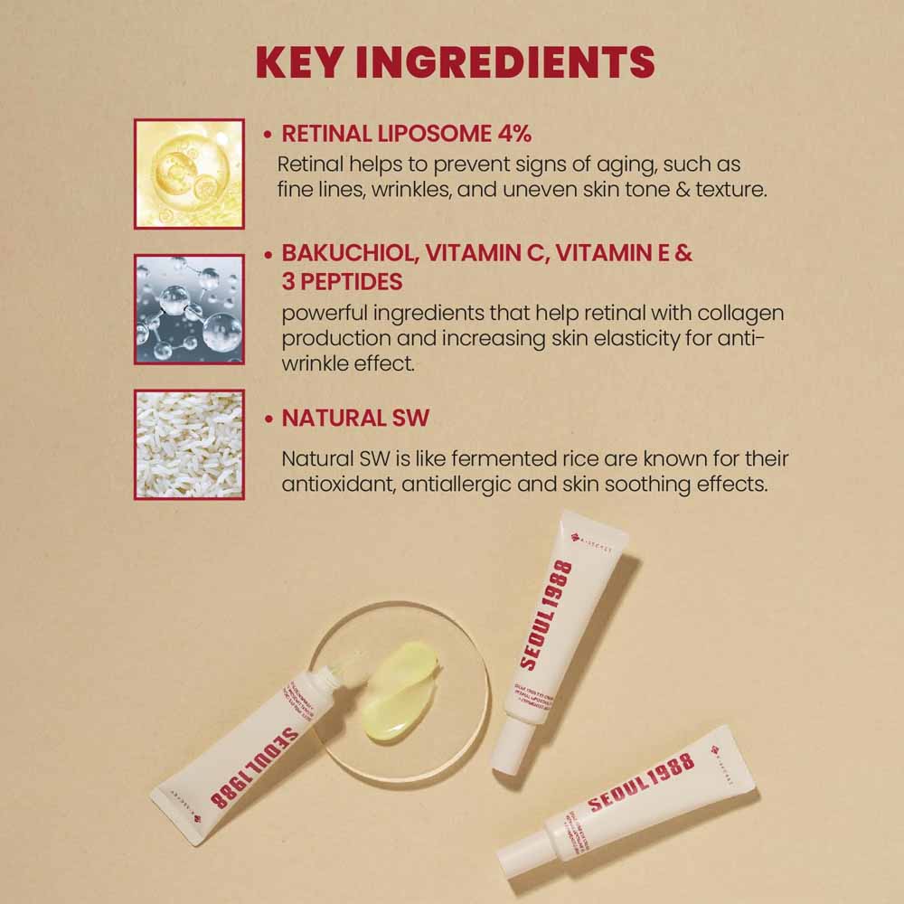 K-SECRET SEOUL 1988 Eye Cream : Retinal Liposome 4% + Fermented Bean