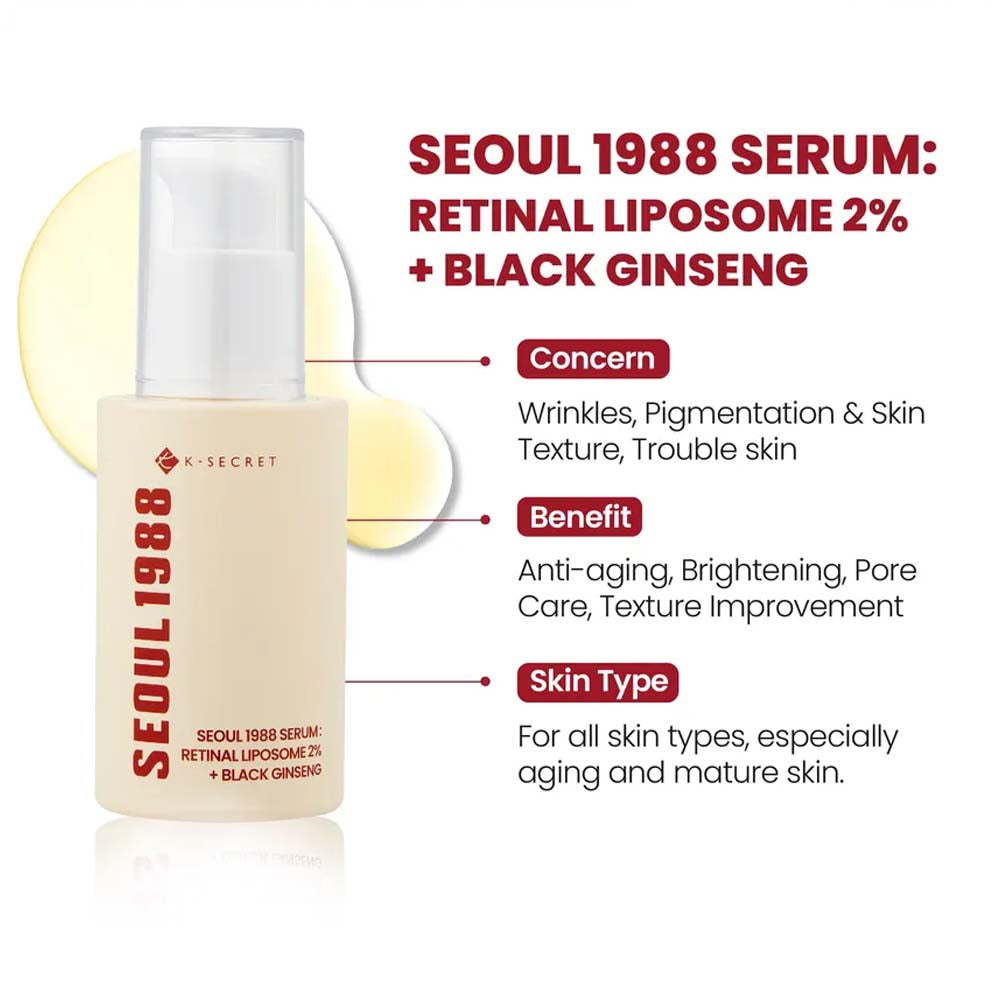 K-SECRET SEOUL 1988 Serum : Retinal Liposome 2% + Black Ginseng