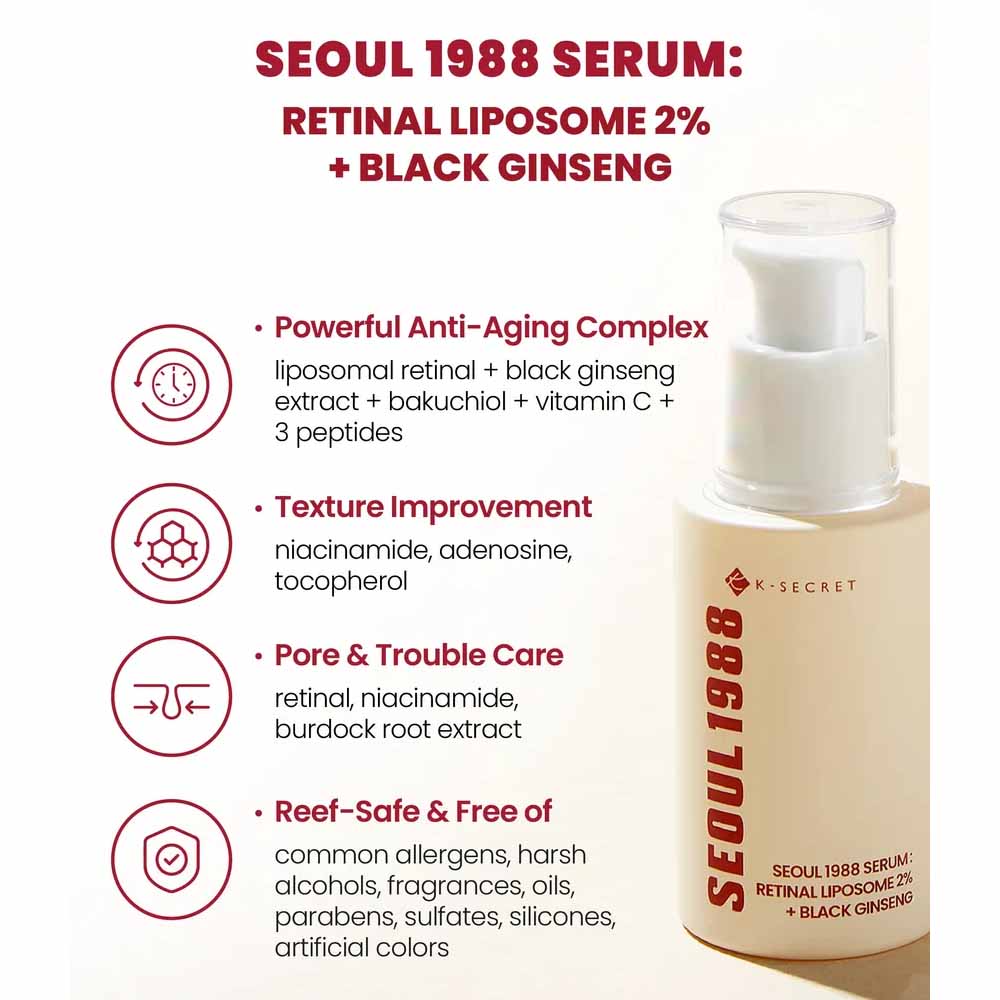 K-SECRET SEOUL 1988 Serum : Retinal Liposome 2% + Black Ginseng