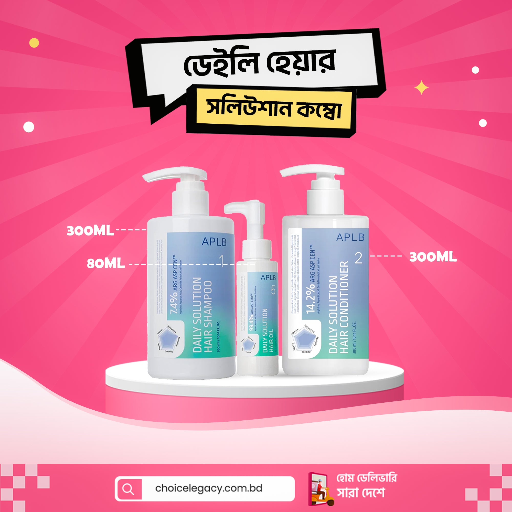 ডেইলি হেয়ার সলিউশন কম্বো