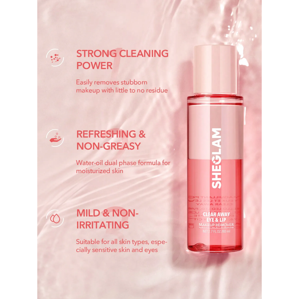 Sheglam CLEAR AWAY Eye & Lip Makeup Remover