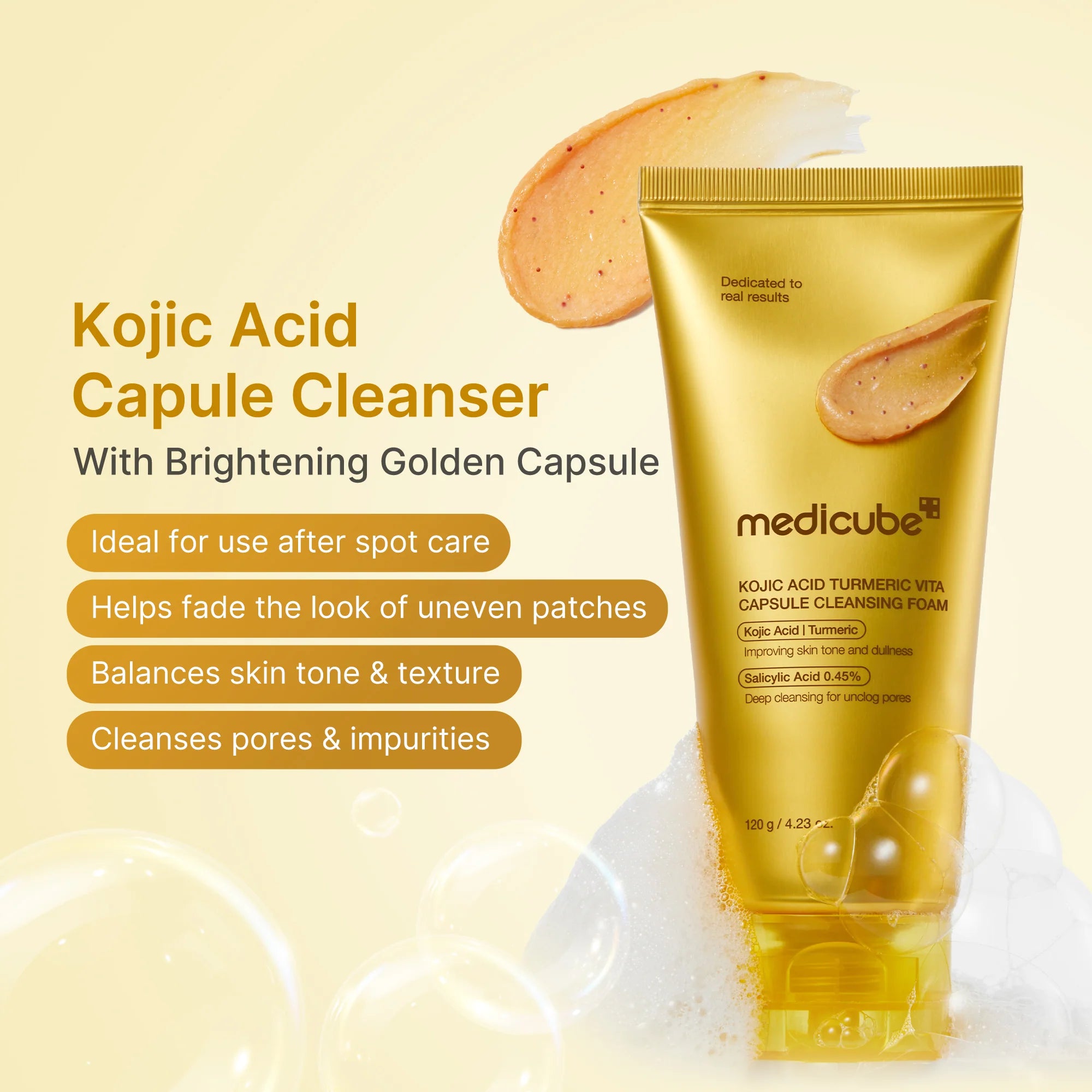 Medicube Kojic Acid Turmeric Vita Capsule Cleansing Foam
