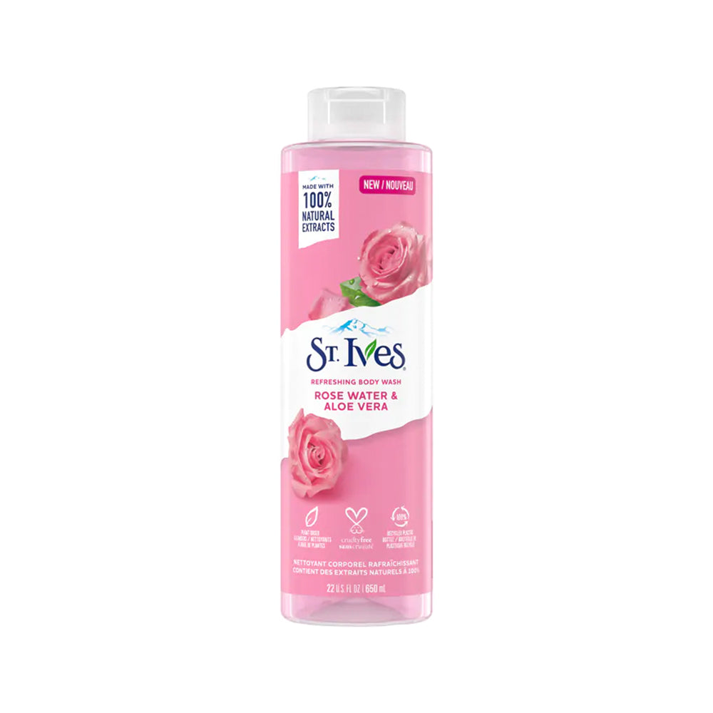 St. Ives Body Wash Refreshing Cleanser Rose Water & Aloe Vera