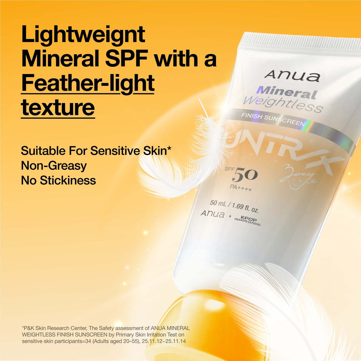 Anua KPop Demon Hunters Mineral Weightless Finish SPF50 Sunscreen
