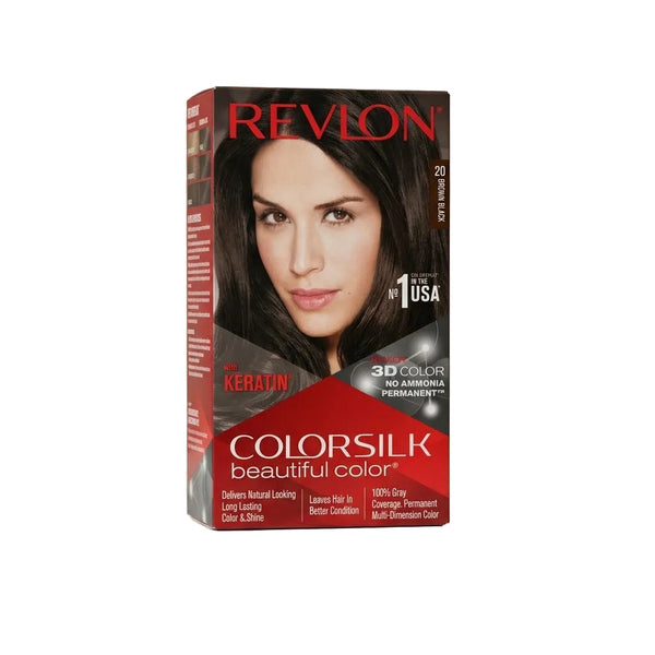 Revlon ColorSilk with Bond Repair Complex Permanent Hair Dye- Brown Black (020)