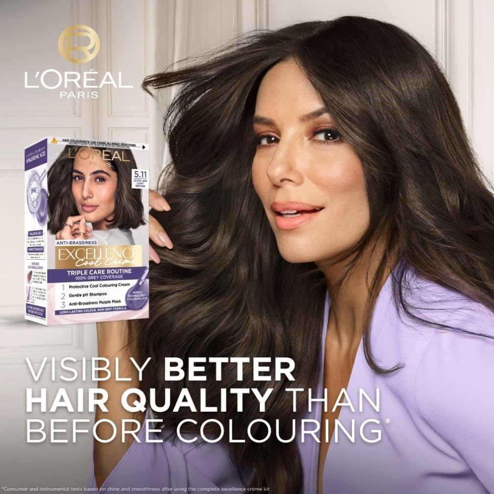 L'Oreal Paris Excellence Cool Creme Triple Care Color - 5.11 Ultra Ash Light Brown