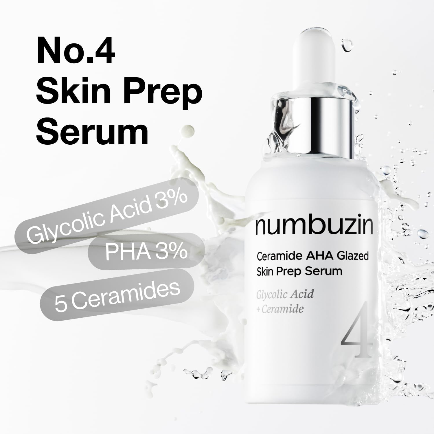 numbuzin No.4 Ceramide AHA Glazed Skin Prep Serum