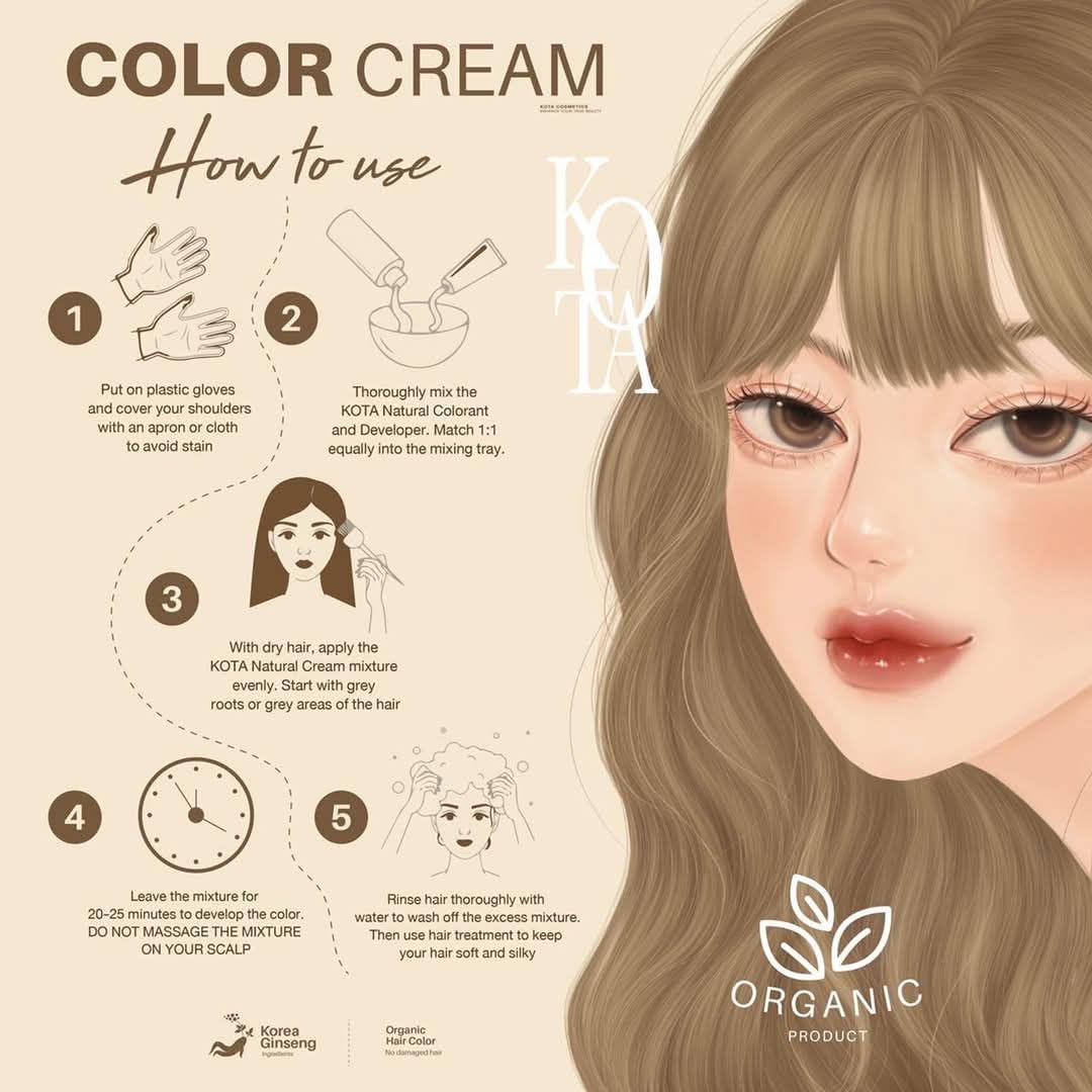 Kota Color Cream Hair Color Organic- Cherry (Cherry Red)