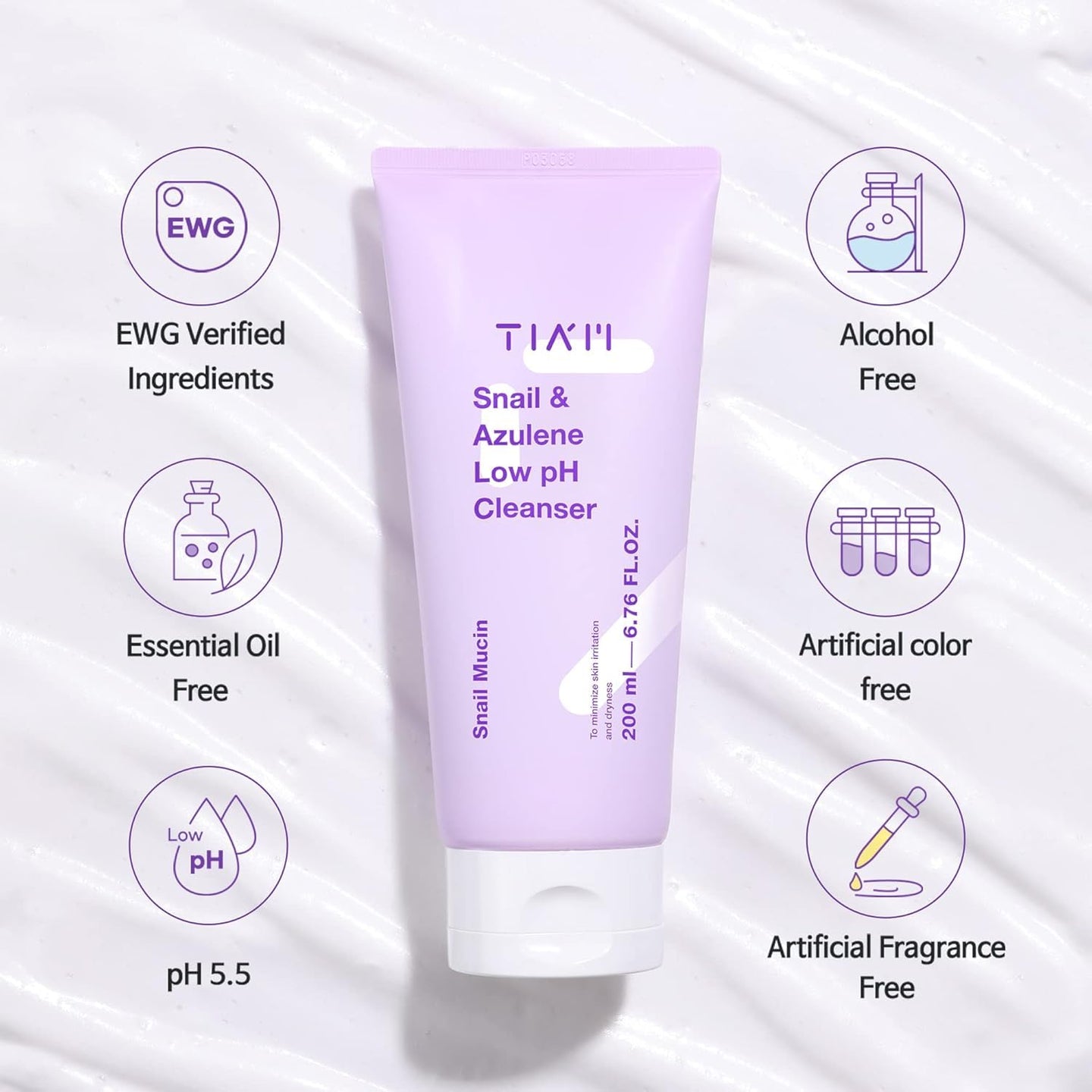 TIAM Snail & Azulene Low pH Cleanser