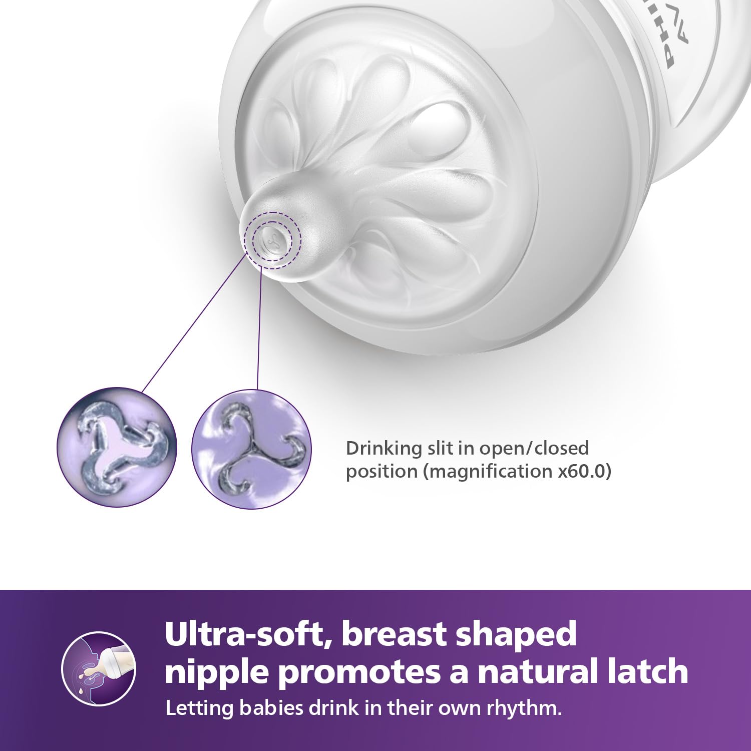 Philips Avent Baby Bottles with Natural Response Nipple, Flow 2, 0m+