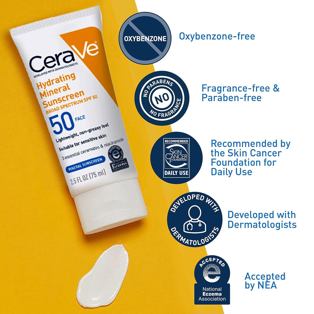 CeraVe Hydrating Mineral Sunscreen SPF 50 Face Lotion