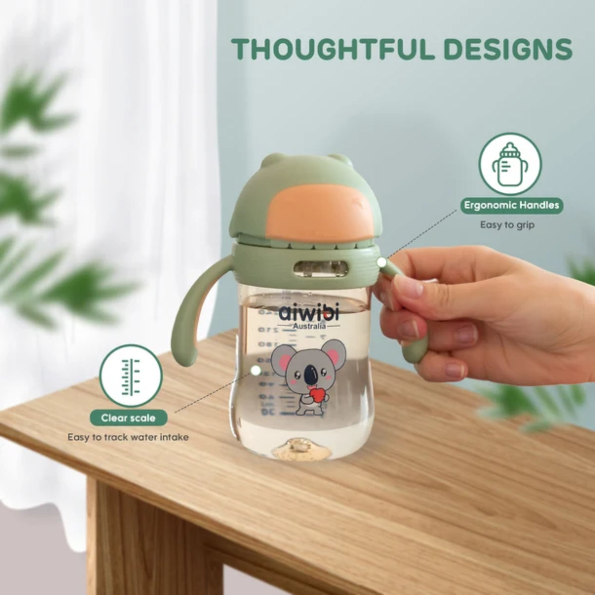 Aiwibi Baby Water Bottle With Straw