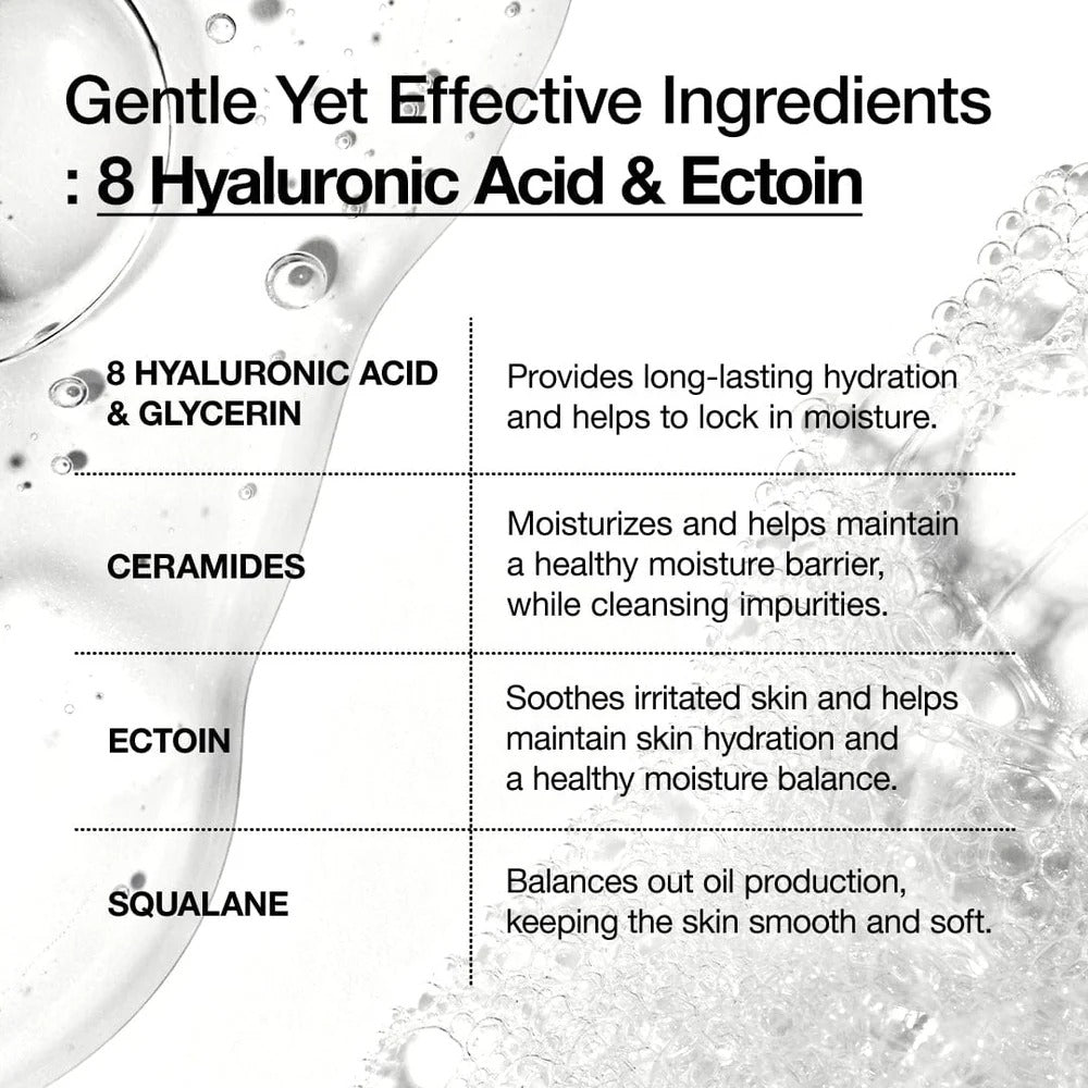 Anua 8 Hyaluronic Acid + Squalane Moisturizing Gentle Gel Cleanser
