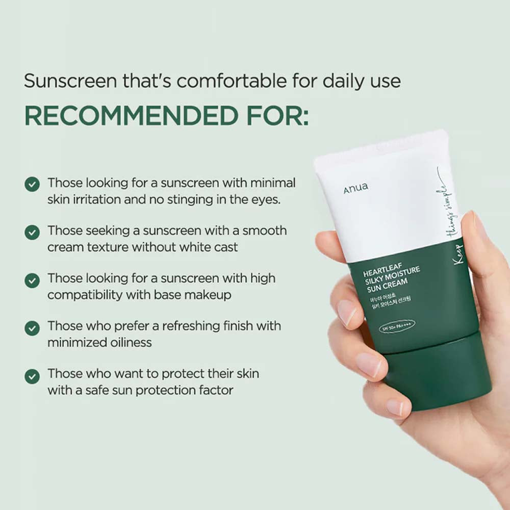 Anua Heartleaf Silky Moisture Sun Cream
