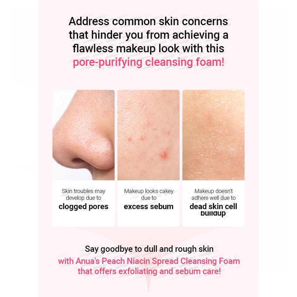 Anua Peach Niacin Spread Cleansing Foam