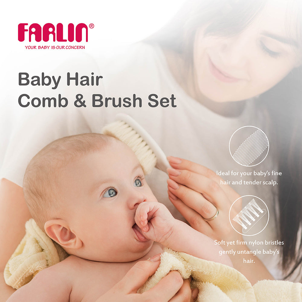 Farlin Baby Hair Comb & Brush Set