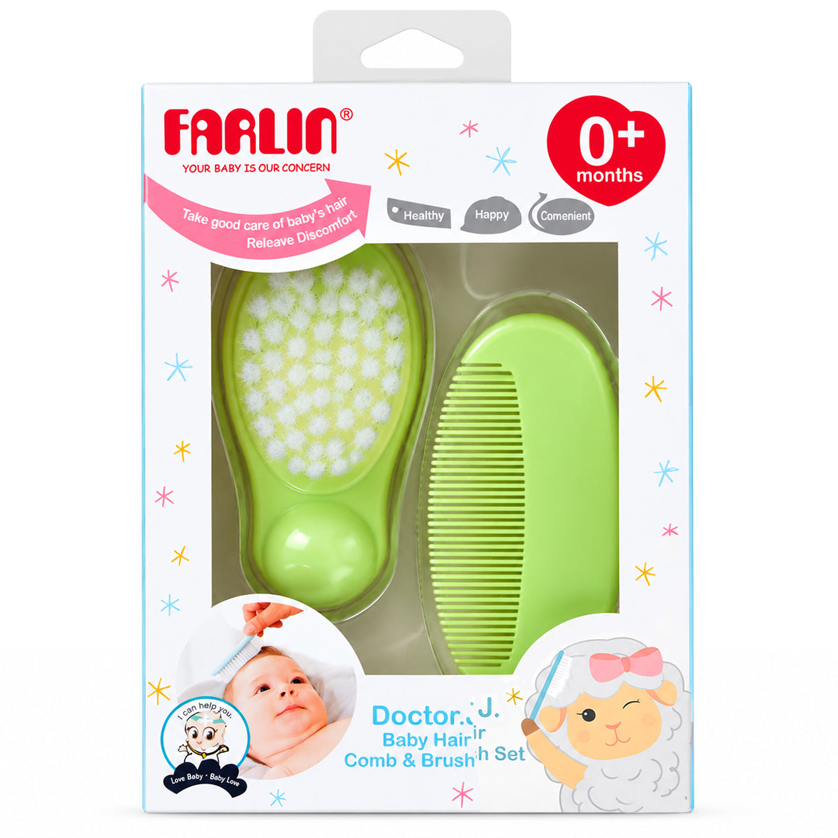 Farlin Baby Hair Comb & Brush Set