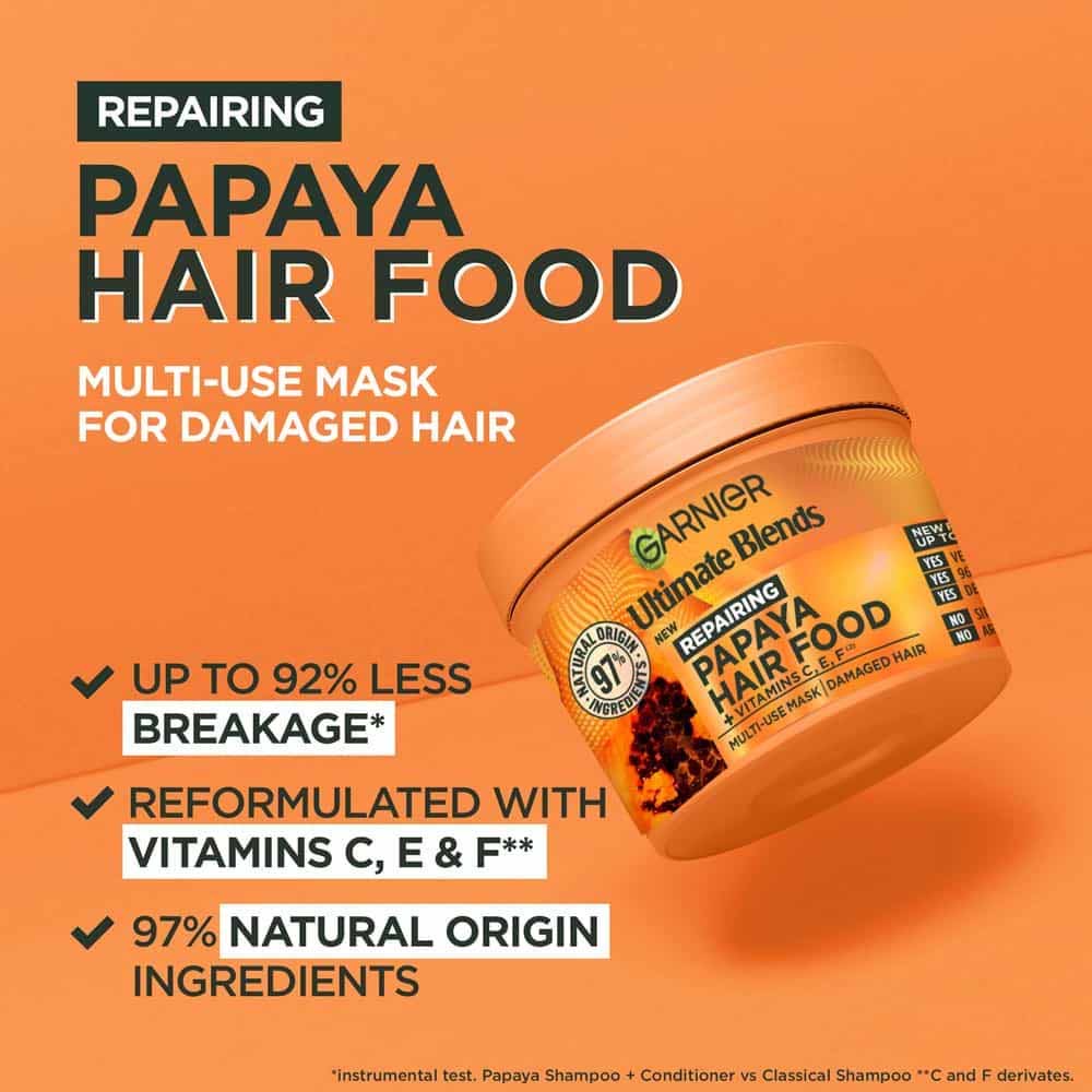 Garnier Ultimate Blends Hair Food Papaya 3-In-1 Dry Hair Mask Treatment