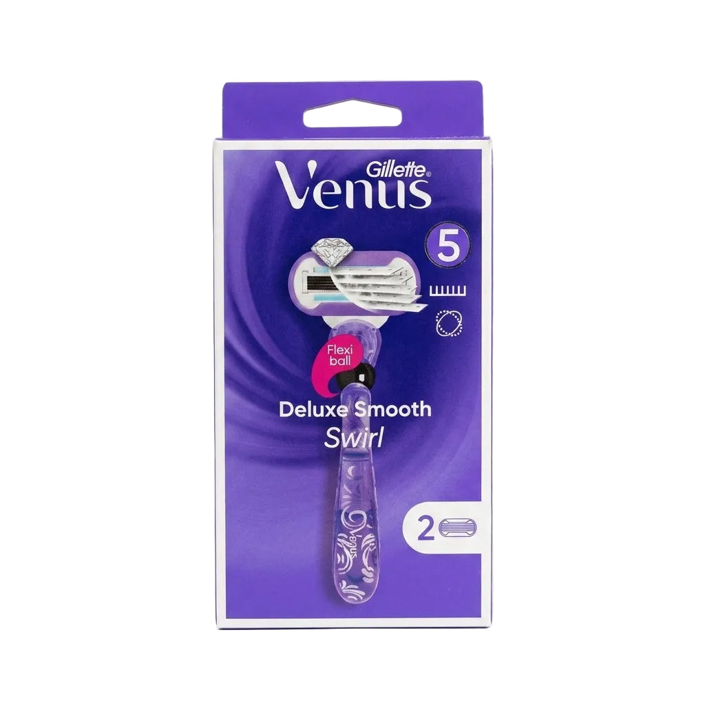 Gillette Venus Flexi Ball Deluxe Smooth Swirl Razor with 2 Blades