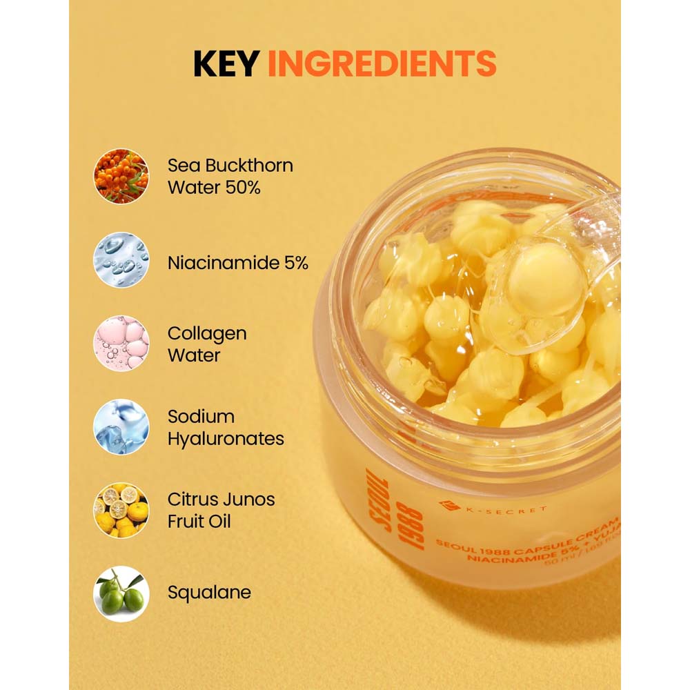 K-SECRET SEOUL 1988 Capsule Cream: Niacinamide 5% + Yuja
