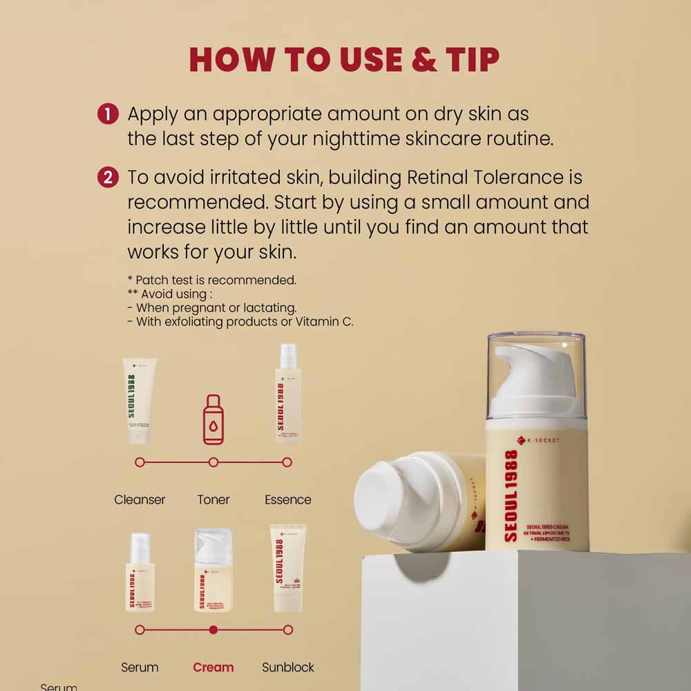 K-SECRET SEOUL 1988 Cream : Retinal Liposome 1% + Fermented Rice