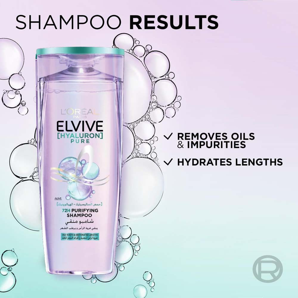 L'Oreal Paris Elvive Hyaluron Pure Purifying Shampoo for Oily Hair
