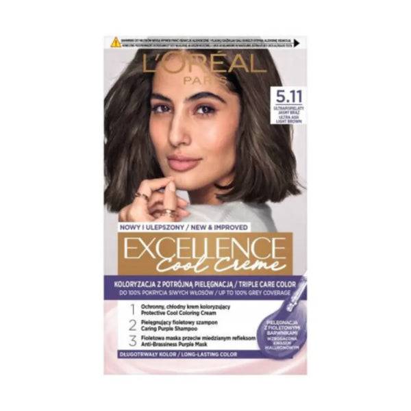 L'Oreal Paris Excellence Cool Creme Triple Care Color - 5.11 Ultra Ash Light Brown