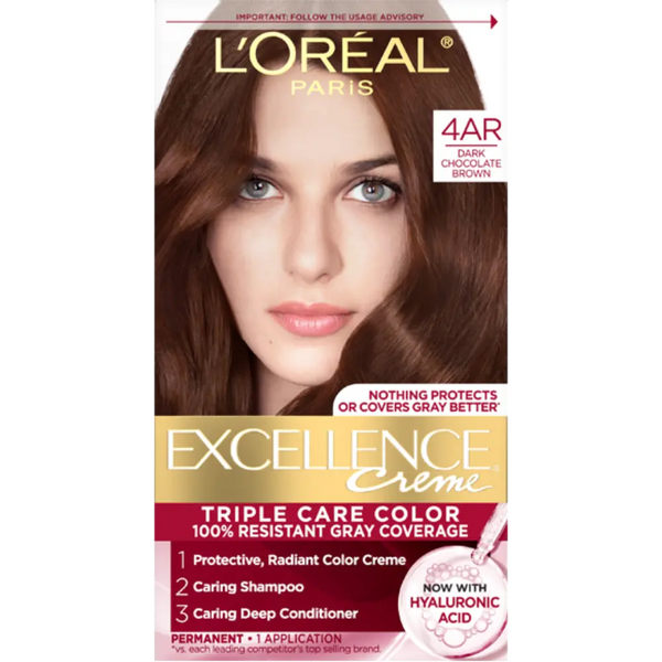 L'Oreal Paris Excellence Cool Creme Triple Care Hair Color - 4AR Dark Chocolate Brown