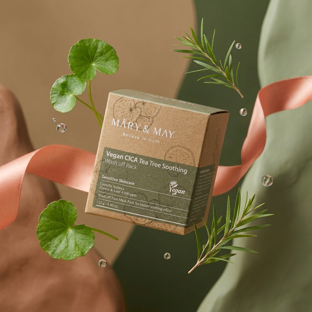 Mary&May Vegan CICA Tea Tree Soothing Wash Off Pack Clay Mask