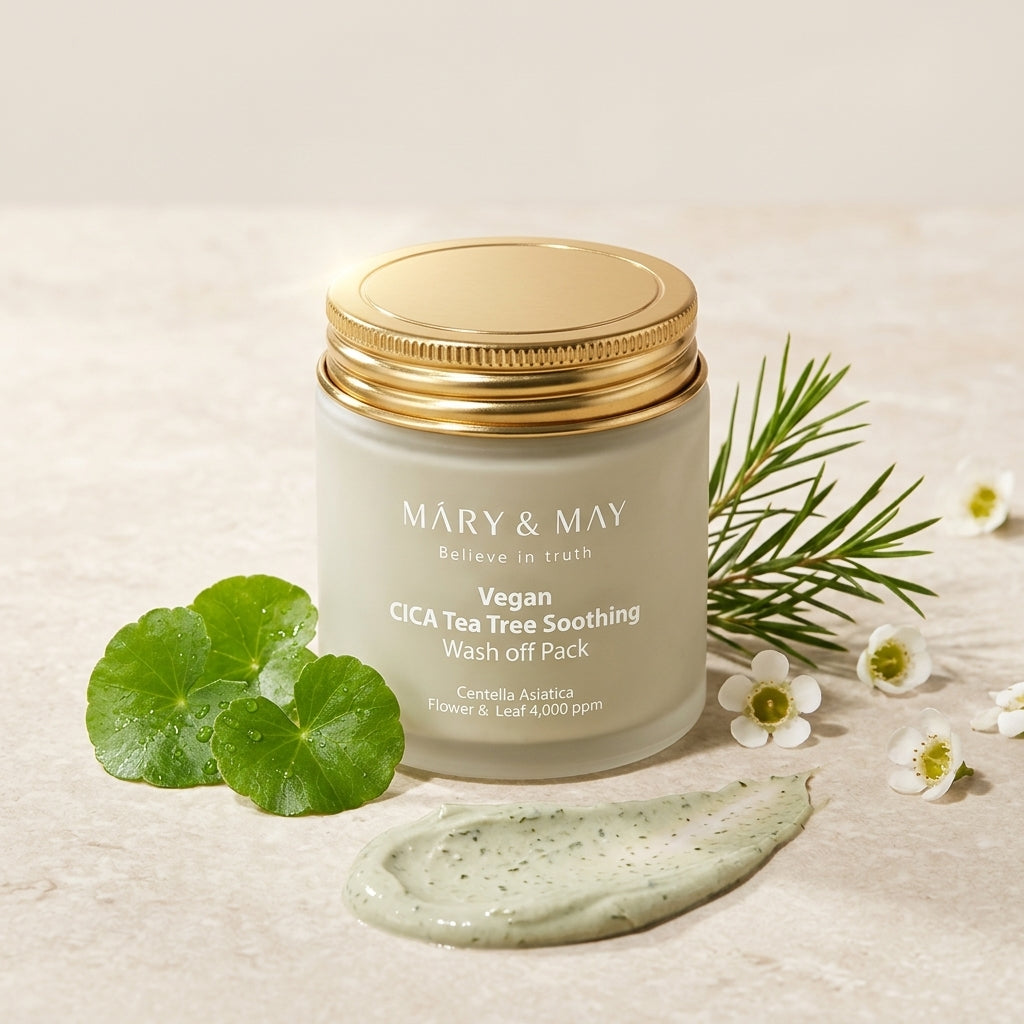 Mary&May Vegan CICA Tea Tree Soothing Wash Off Pack Clay Mask