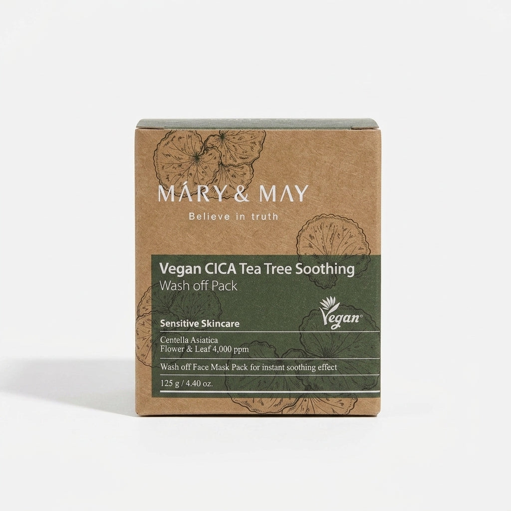 Mary&May Vegan CICA Tea Tree Soothing Wash Off Pack Clay Mask
