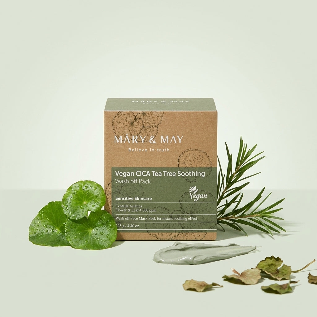 Mary&May Vegan CICA Tea Tree Soothing Wash Off Pack Clay Mask