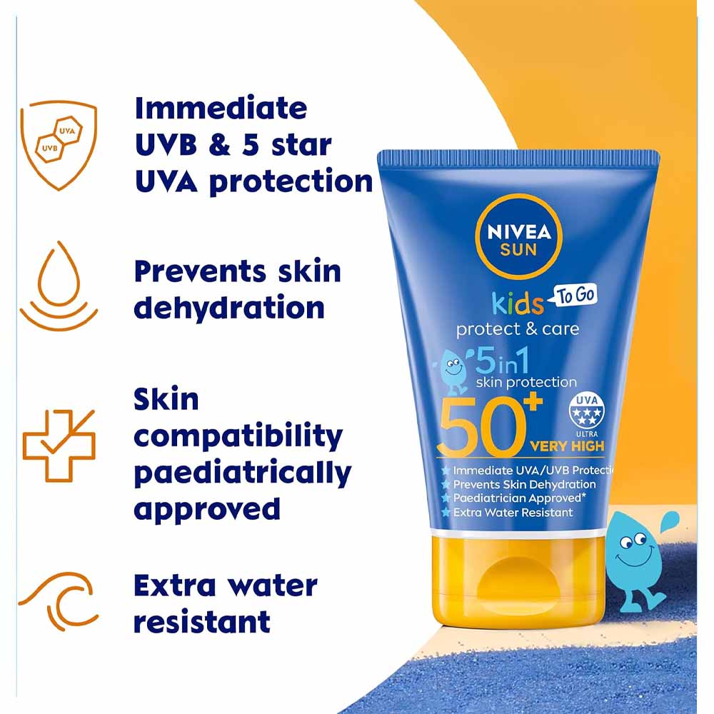 NIVEA Kids Protect & Care To Go sun cream SPF50+ 50ml