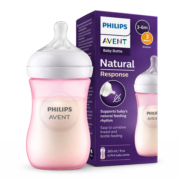 Philips Avent Natural Response Baby Bottles  (Medium Flow) (3-6m)