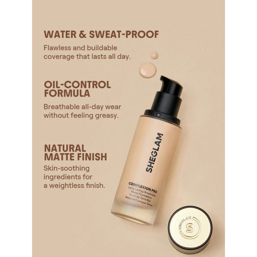 SHEGLAM Complexion Pro Long Lasting Breathable Matte Foundation 30ml