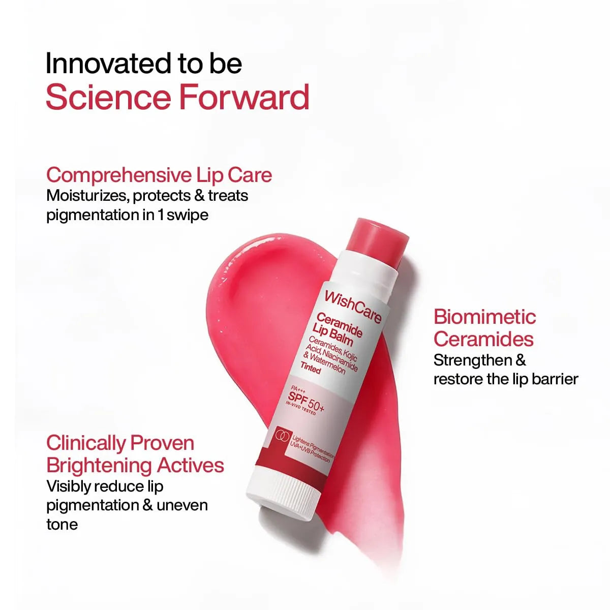 WishCare Ceramide Lip Balm Tinted With SPF 50 PA++++ 5g