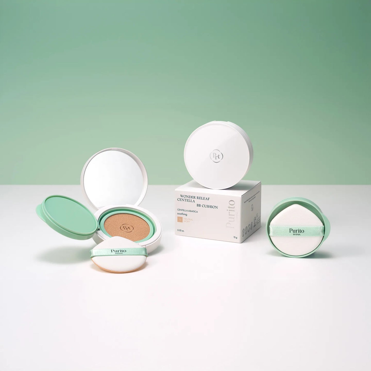 Purito SEOUL - Wonder Releaf Centella BB Cushion Set 15g (2pcs Bundle Set)