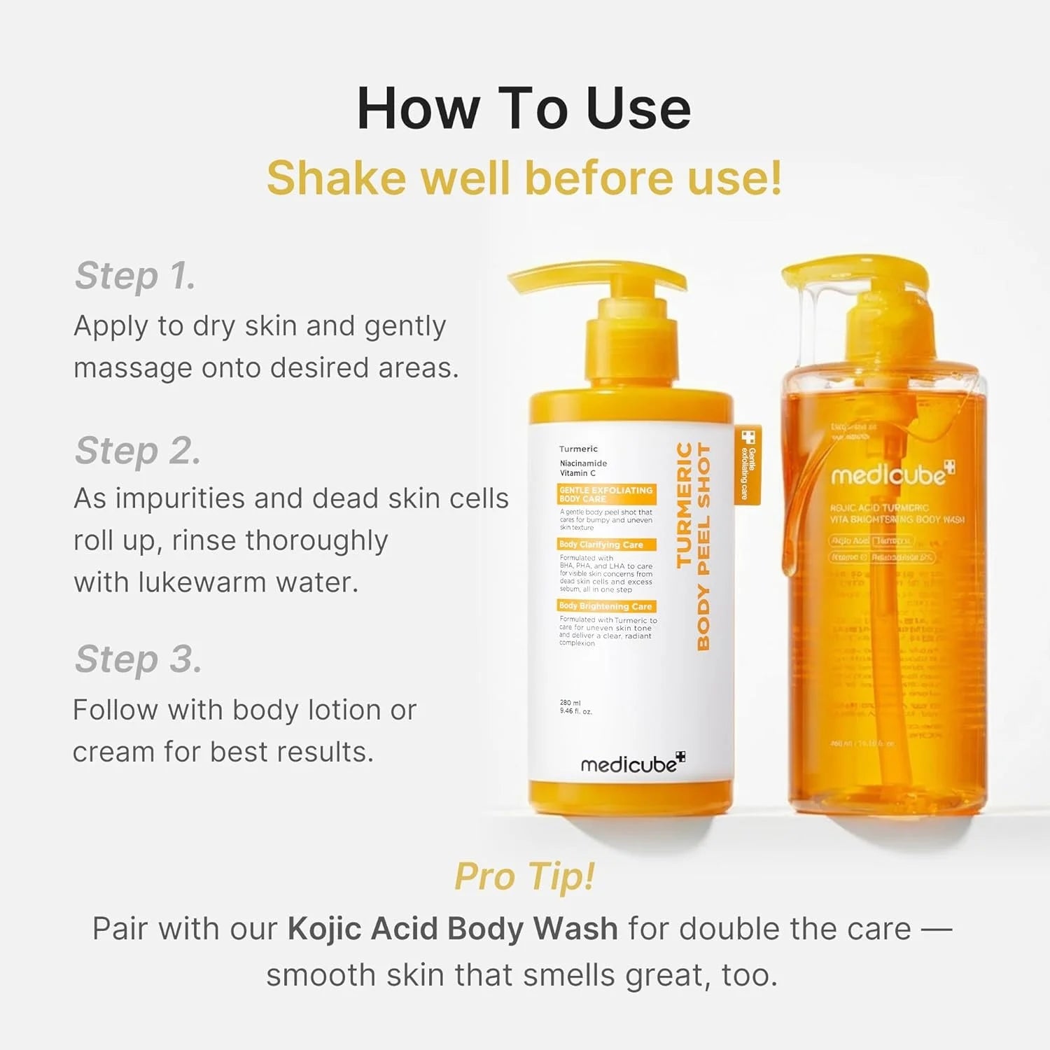 Medicube Kojic Acid Turmeric Body Peel Shot